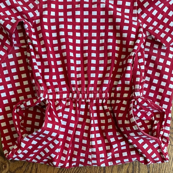 Red and white check long sleeved Hanna Andersson jumpsuit, size 6-7, great cond - Picture 9 of 11